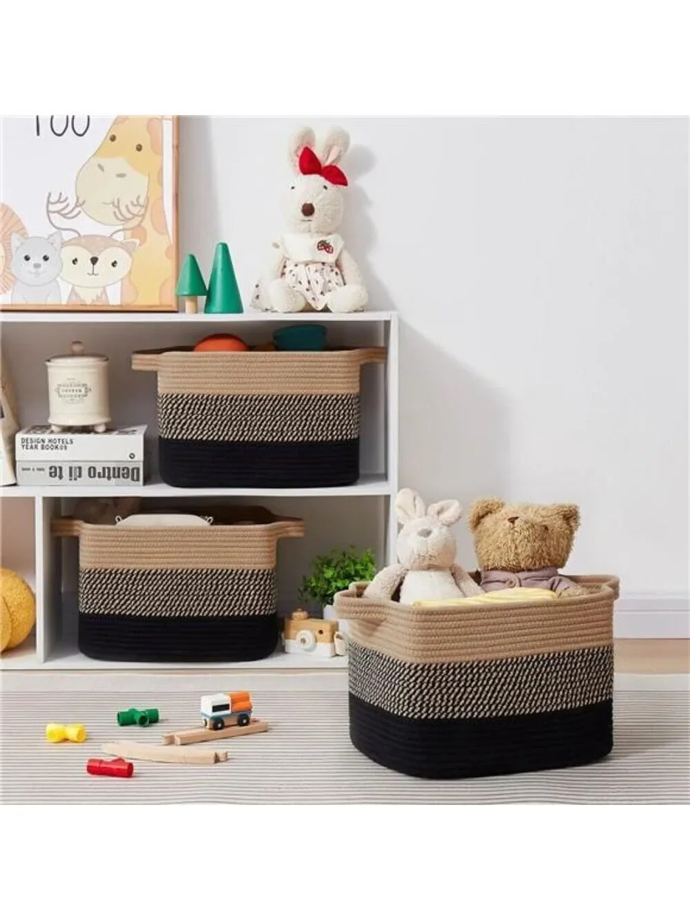 Storage Basket for Organizing Woven Rectangle Bin for Closet Nursery